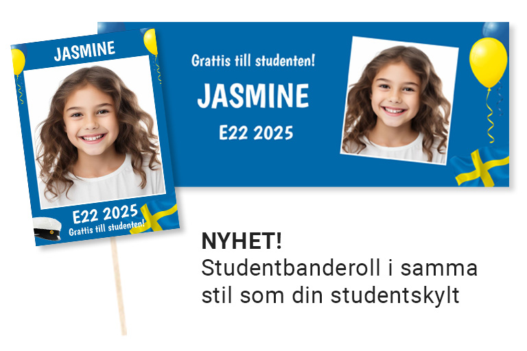 Studentskylt och studentbanderoll - Nyhet för Studenten 2024